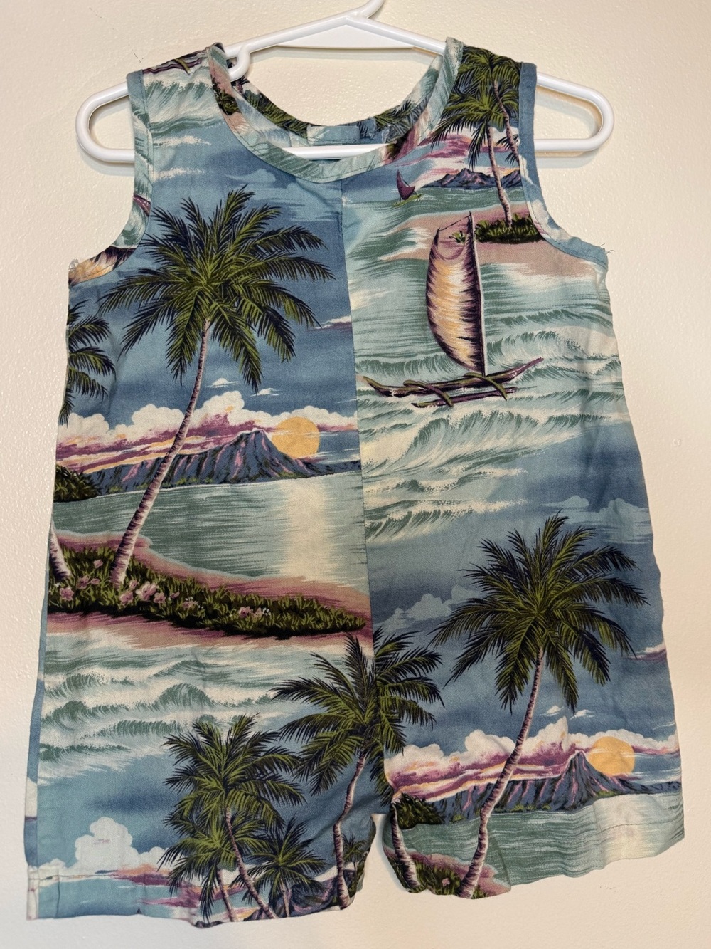 Vintage Hilo Hattie Toddler Boys Hawaiian Shirt Romper Outfit 18 Months